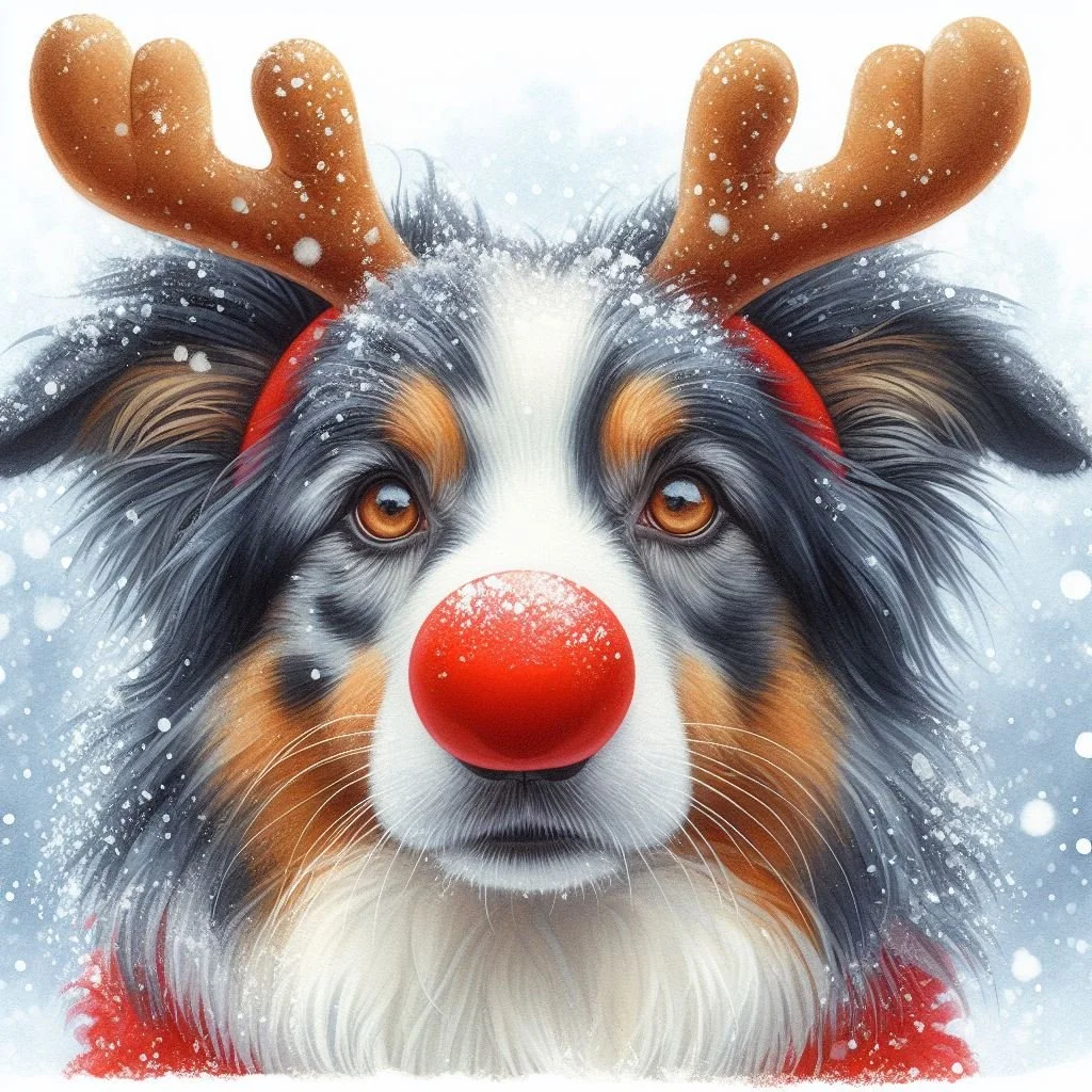 Pack of Merle Border Collie Christmas Cards