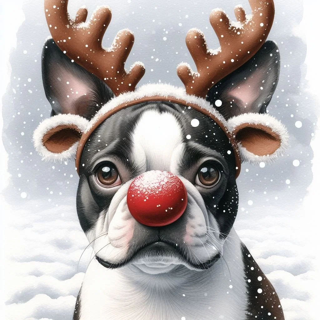 Pack of Boston Terrier Christmas Cards
