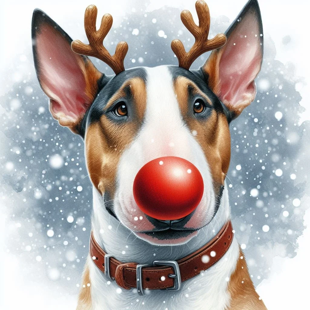 Pack of Bull Terrier Christmas Cards