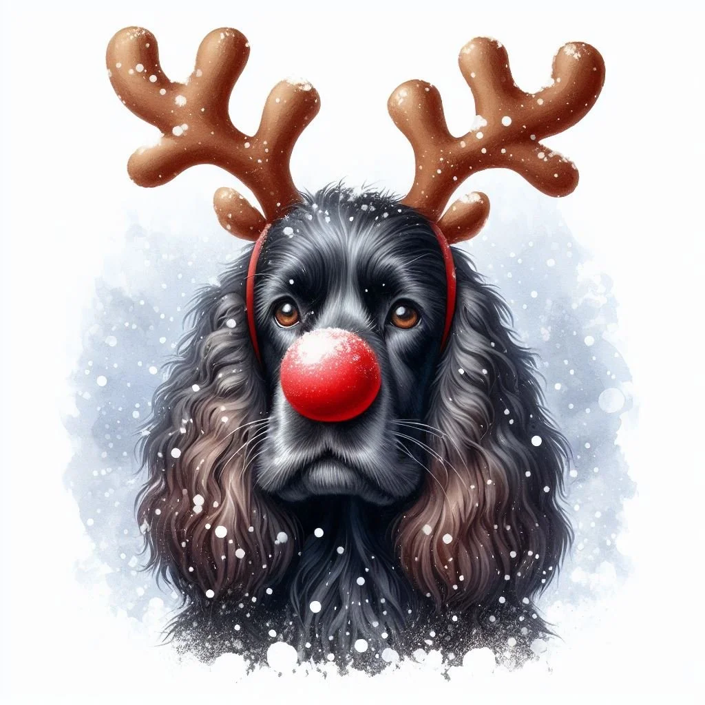Pack of Black Cocker Spaniel Christmas Cards