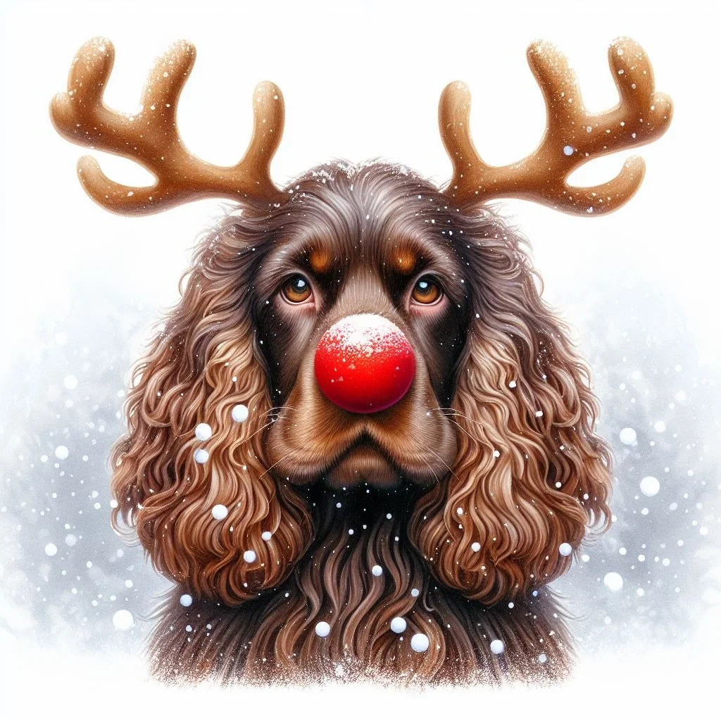 Pack of Chocolate cocker spaniel Christmas cards