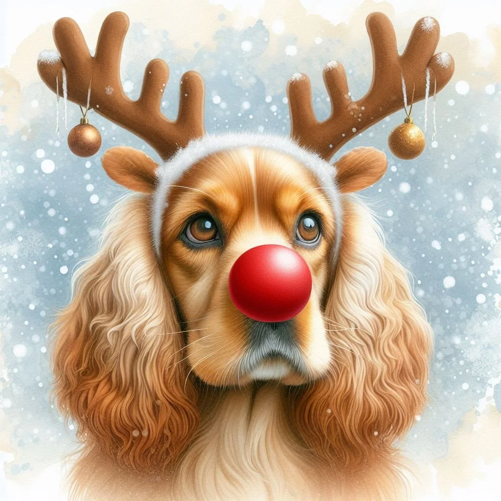 Pack of Golden Cocker Spaniels Christmas Cards