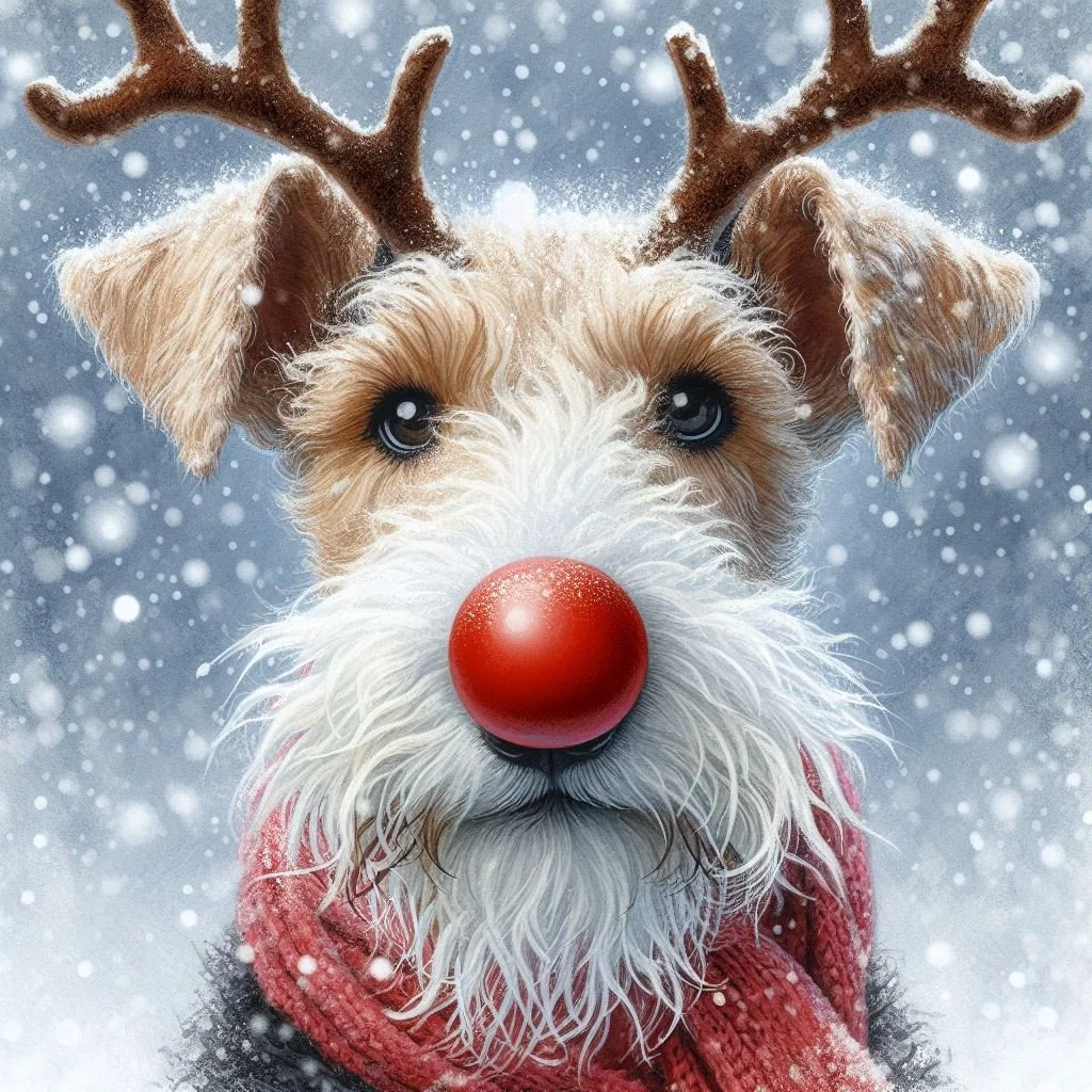 Pack of fox terrier Christmas cards