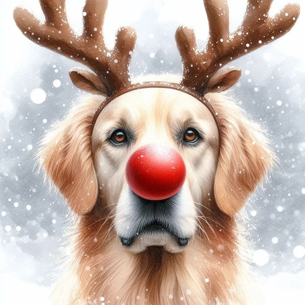 Pack of Golden Retriever Christmas Cards