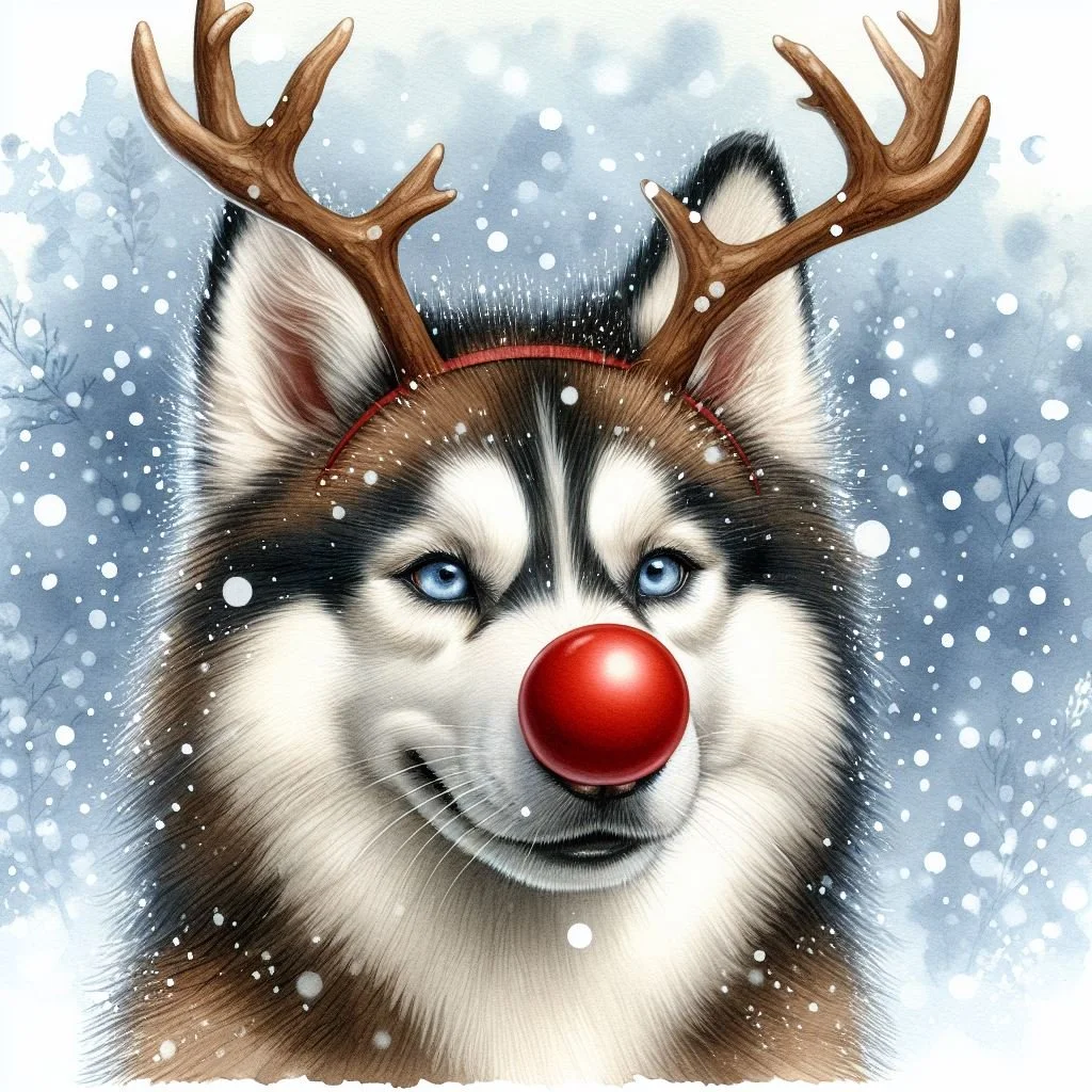 Pack of Siberian Husky Christmas Cards
