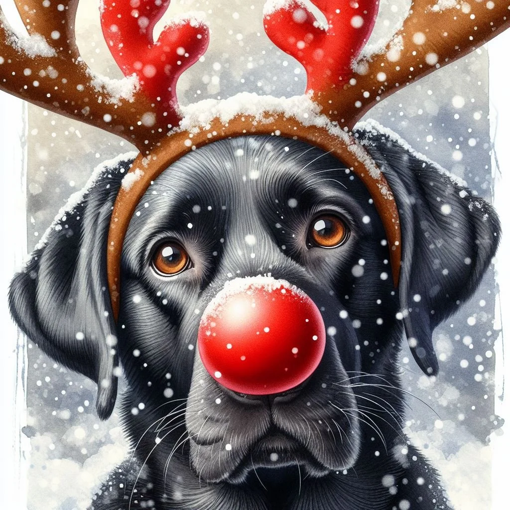 Pack of Black Lab Christmas Cards