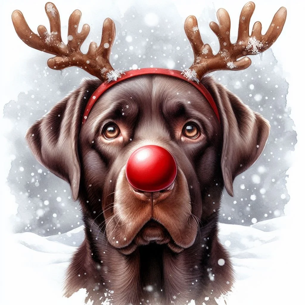 Pack of Chocolate Labs Christmas Cards