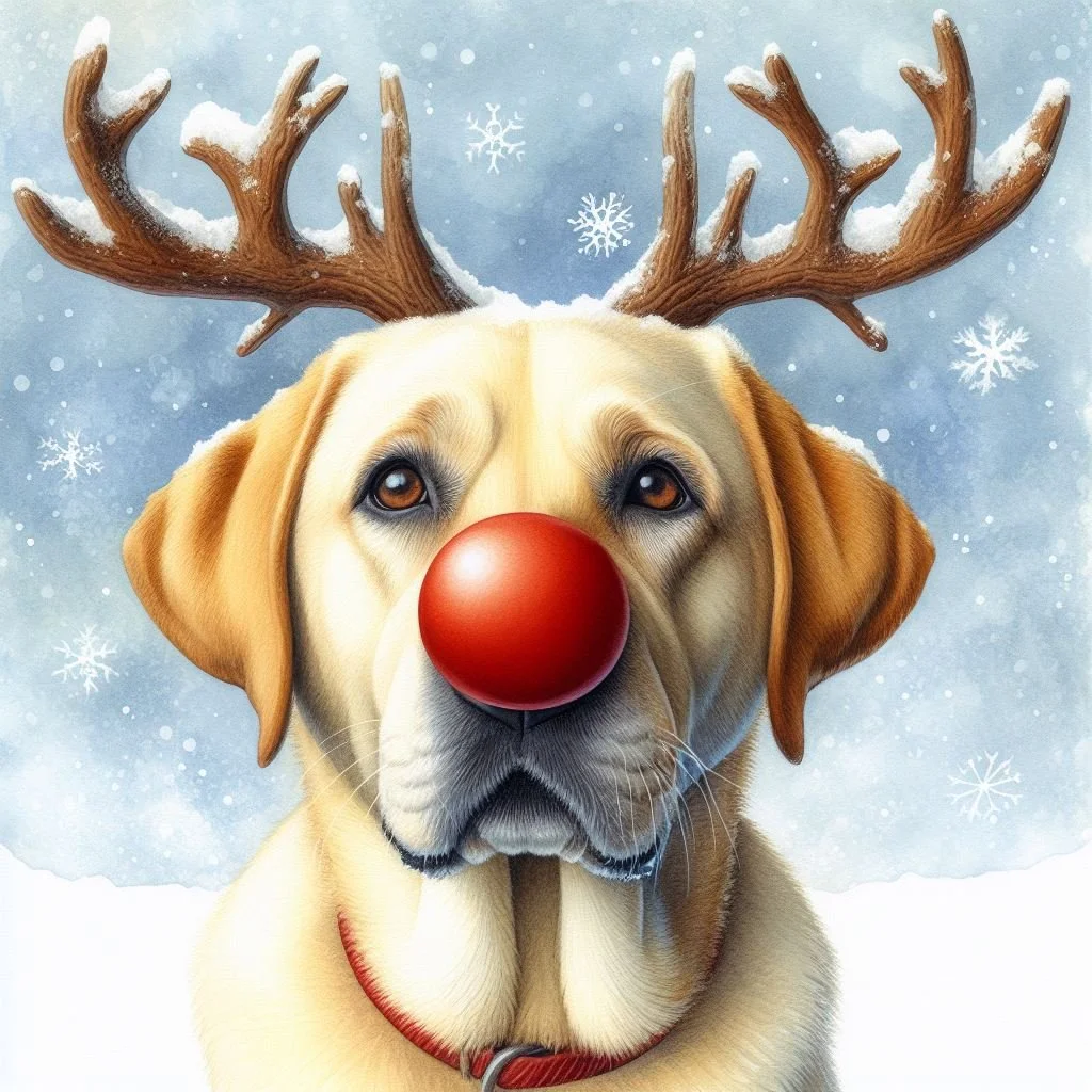 Pack of Yellow Lab Christmas Cards