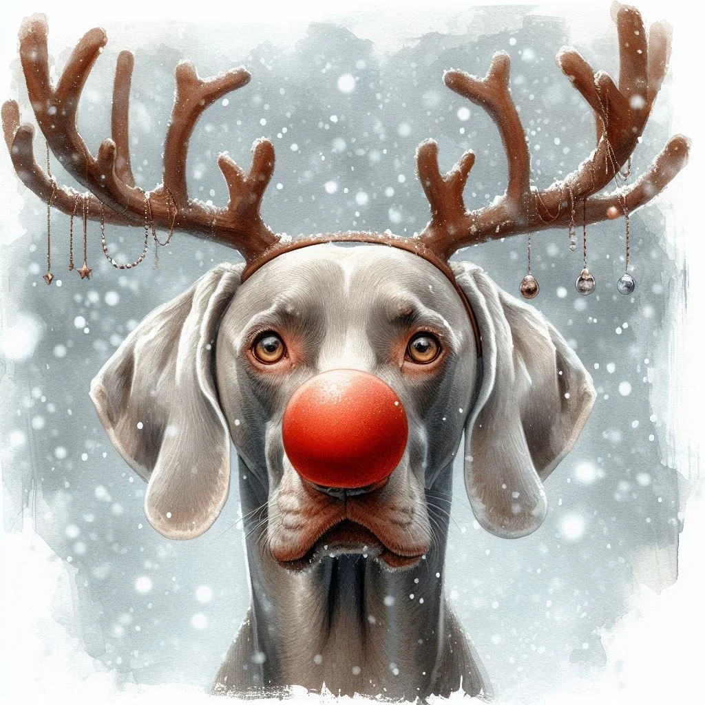 Pack of Weimaraners Christmas Cards