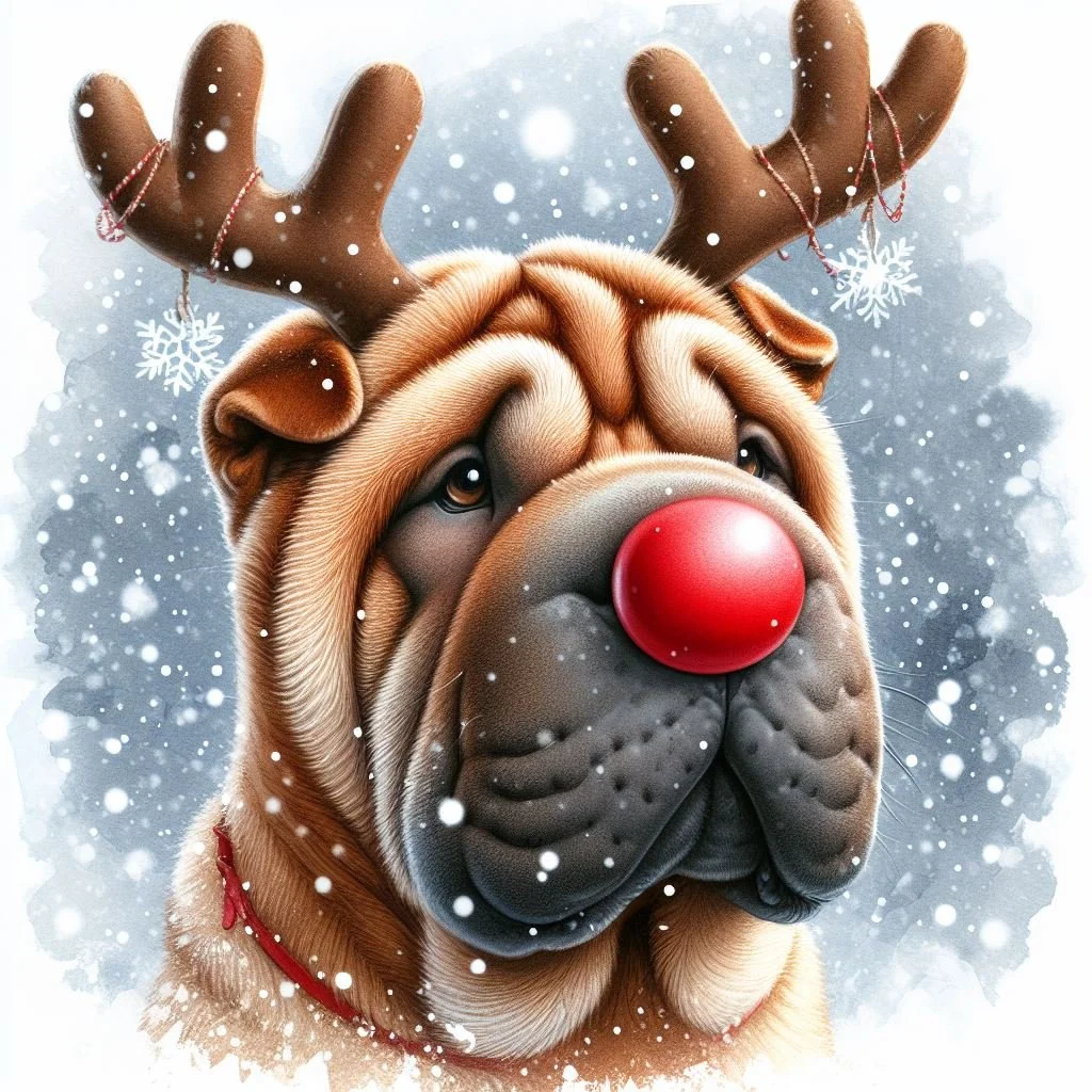 Pack of Shar Pei Christmas Cards