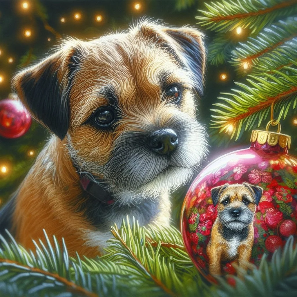 Pack of Border Terrier Christmas cards