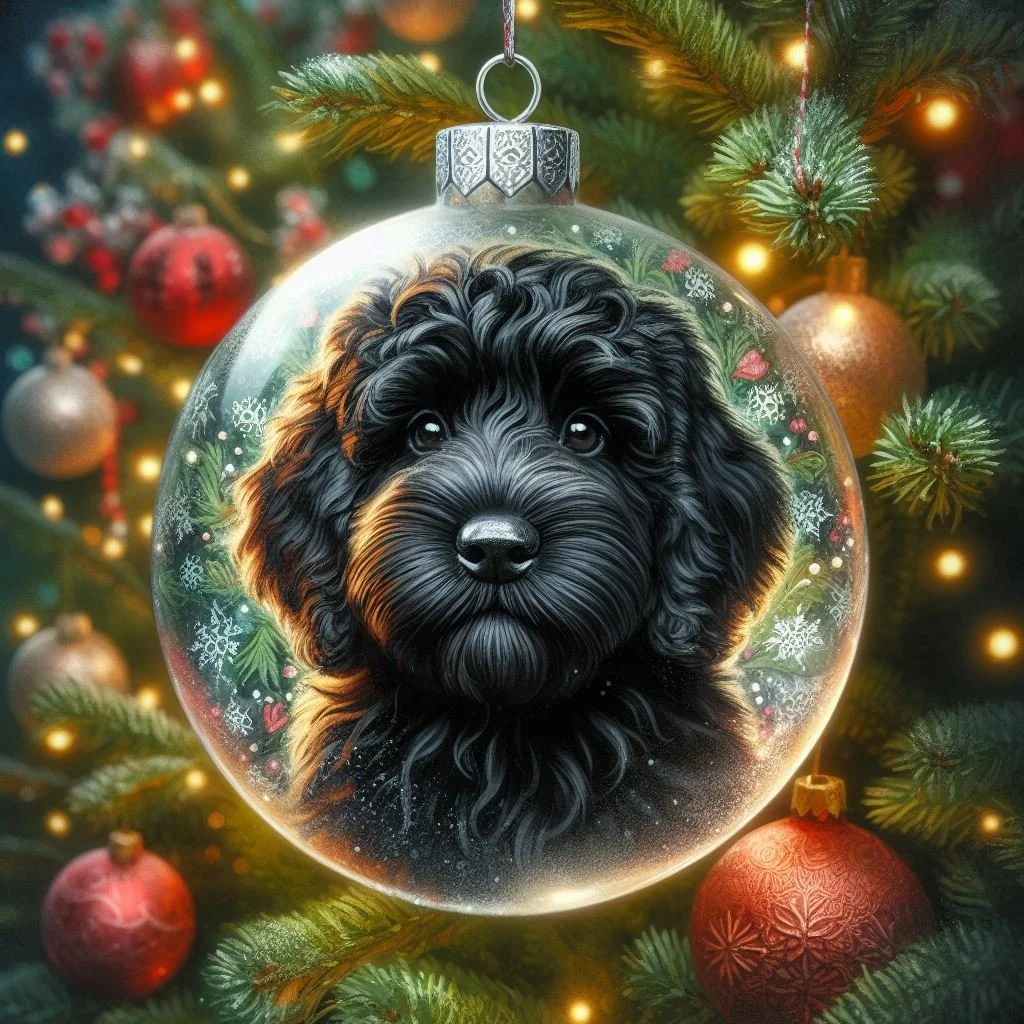 Black Cockapoo Christmas Cards