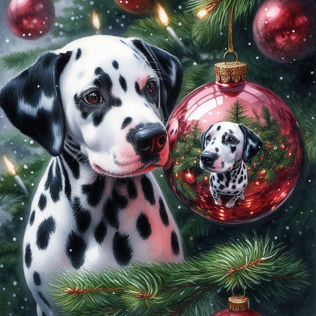 Pack of Dalmatian Christmas Cards