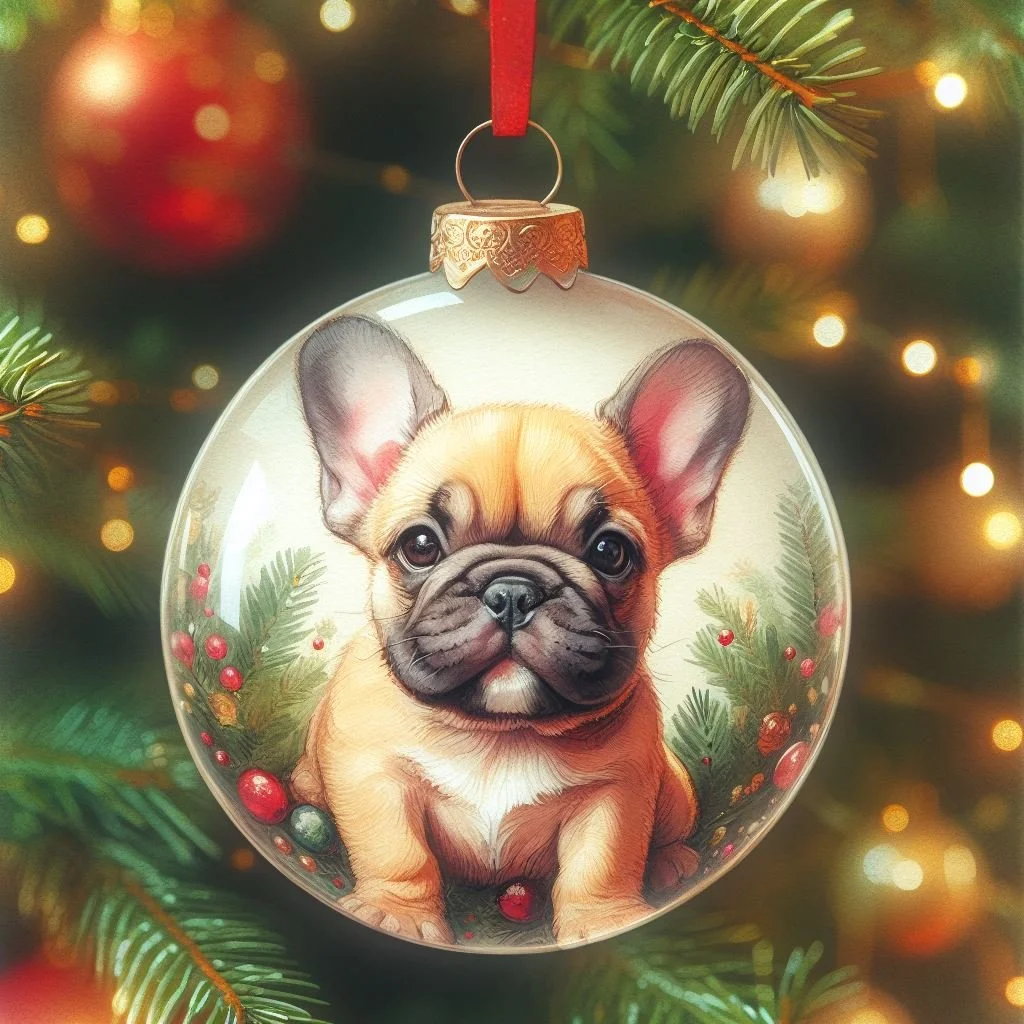 Tan Frenchie Christmas Cards