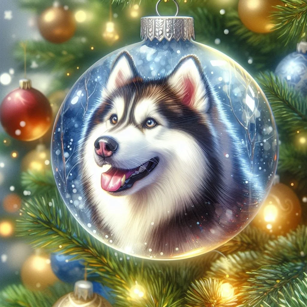 Siberian Husky Christmas Cards