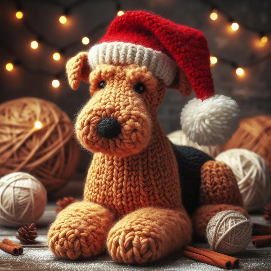 Knitted Airedale Terrier
