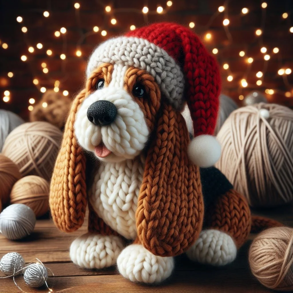 Basset Hound Knitted Toy