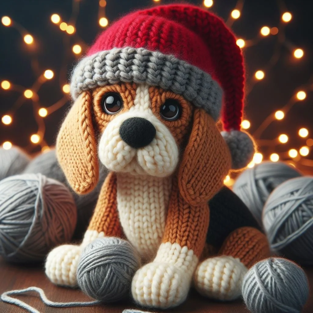 Knitted Beagle Toy