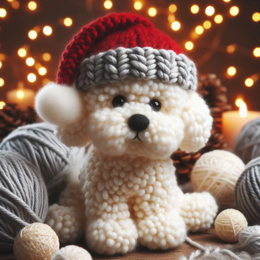 Knitted Bichon Toy