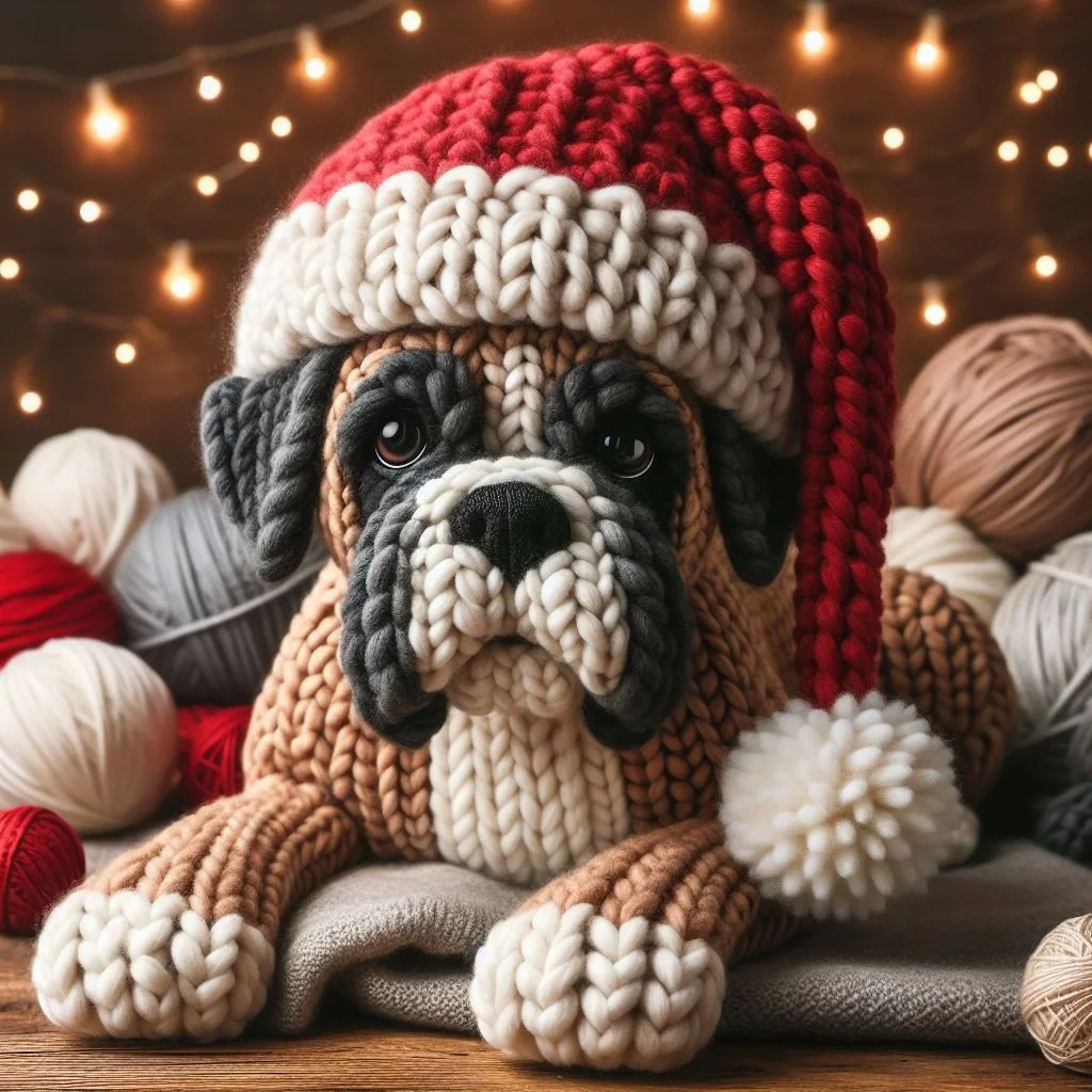 Knitted Boxer Dog Toy