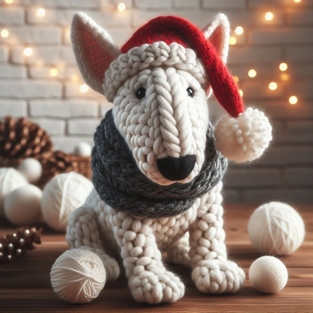 Knitted Bull Terrier Toy
