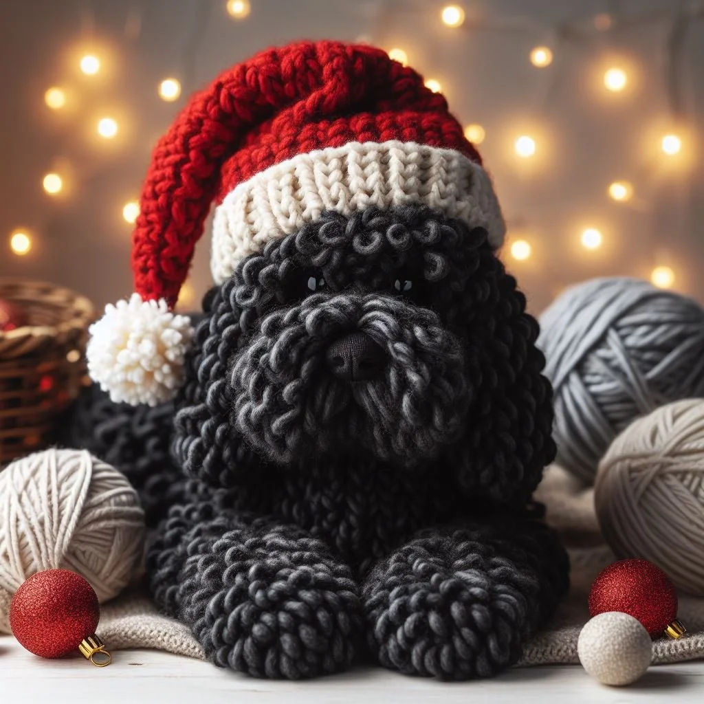 Black Cockapoo Knitted Toy