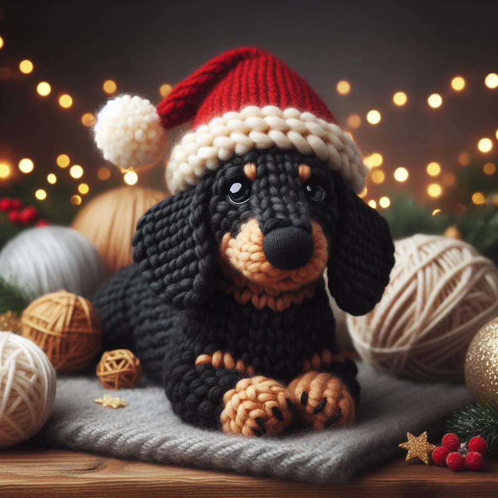 Knitted Dachshund Toy