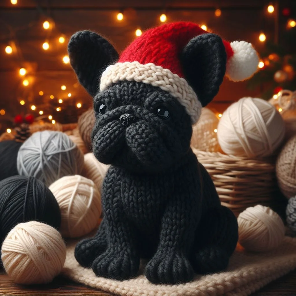 Knitted French Bulldog Toy
