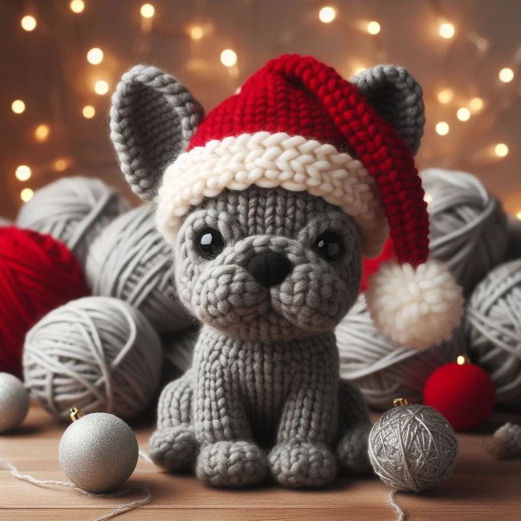 Frenchie Knitted Toy