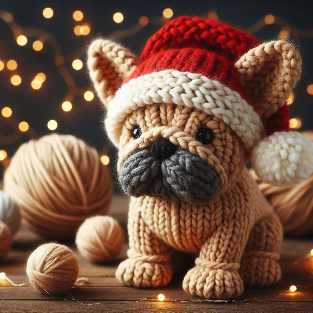 Tan Frenchie Knitted Toy
