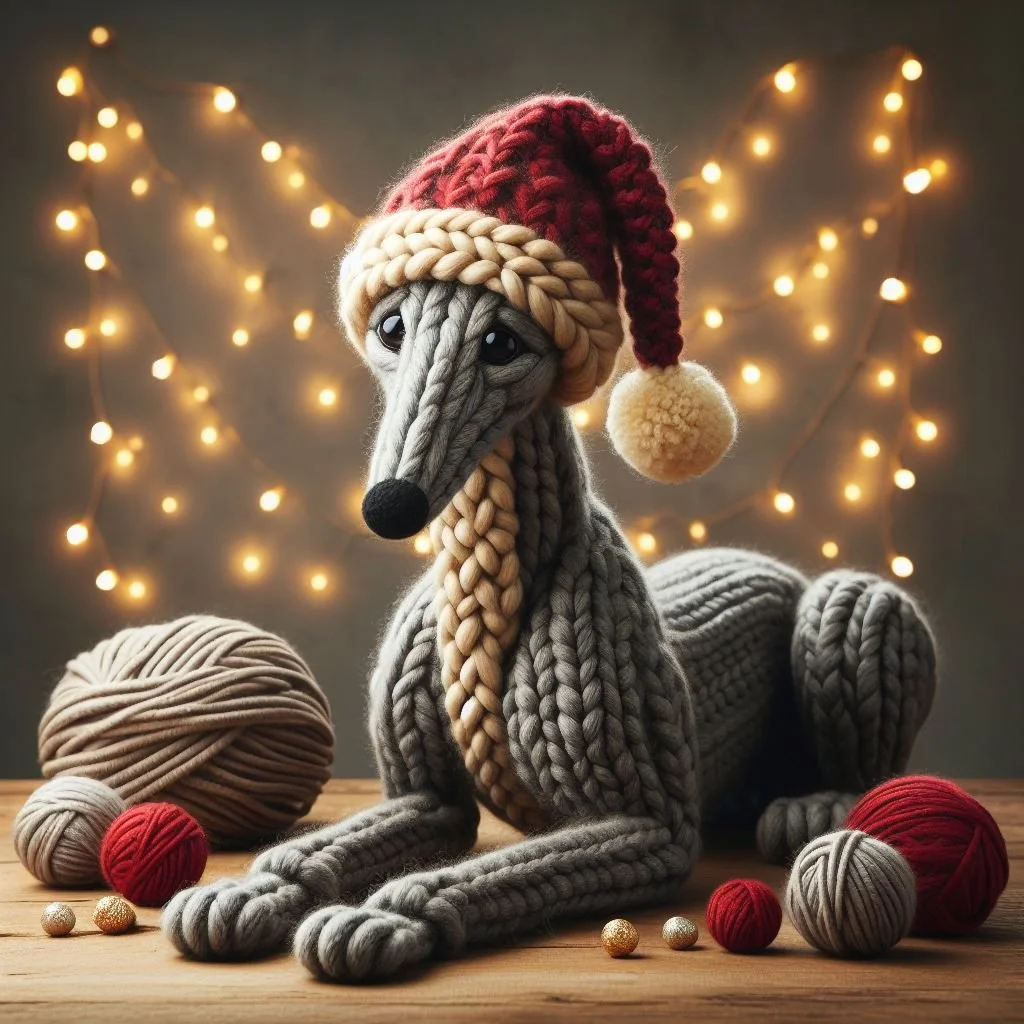 Knitted Greyhound Toy