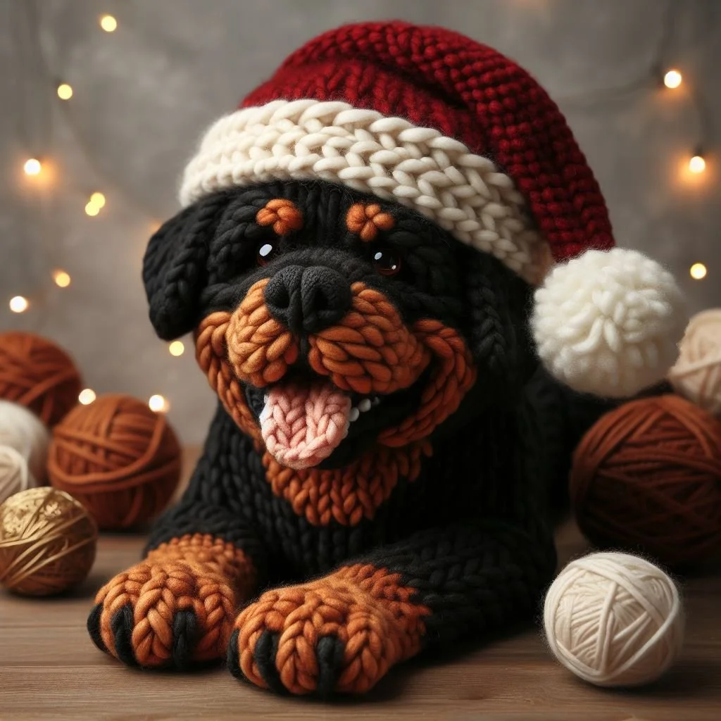 Rottie Knitted Toy