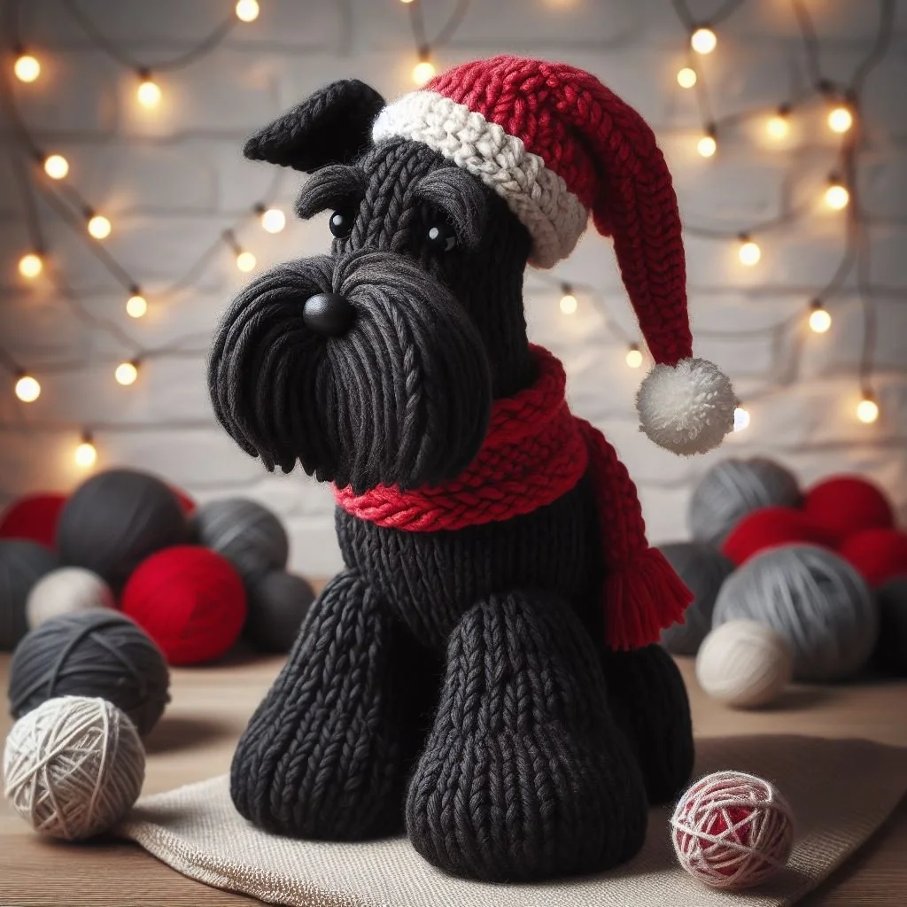 Knitted Schnauzer Toy