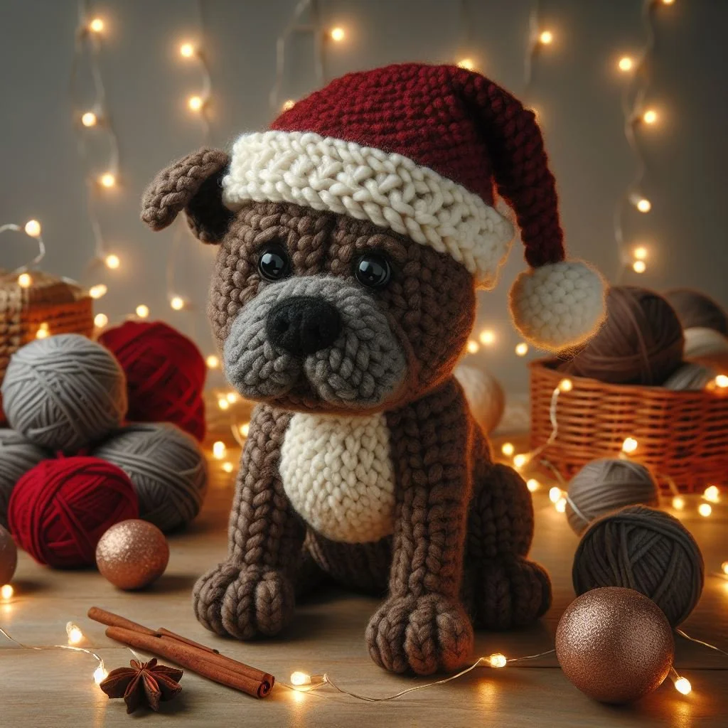 Knitted Staffy Toy