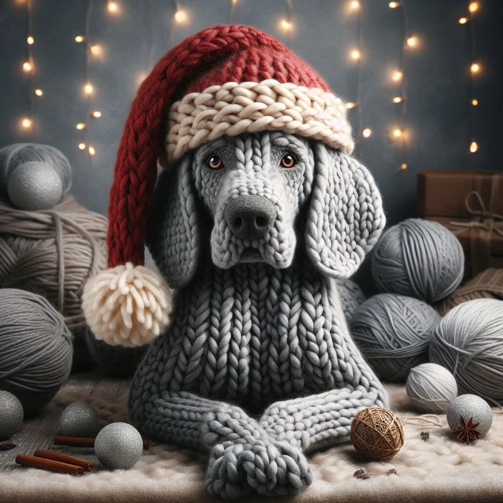 Knitted Weimaraner Toy