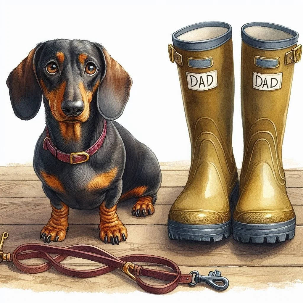 Smooth Dacshund Dad Card