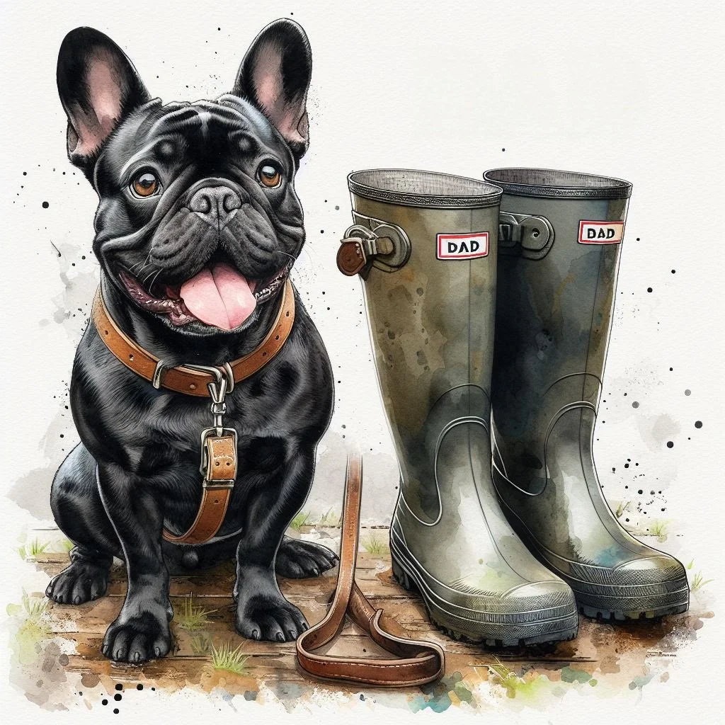 Black French Bulldog Dad Card