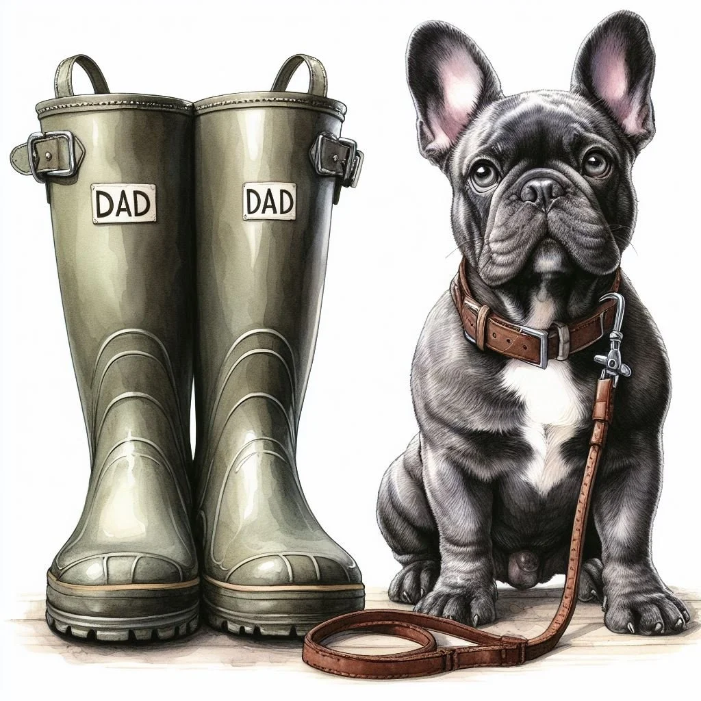 Grey Frenchie Dad Card