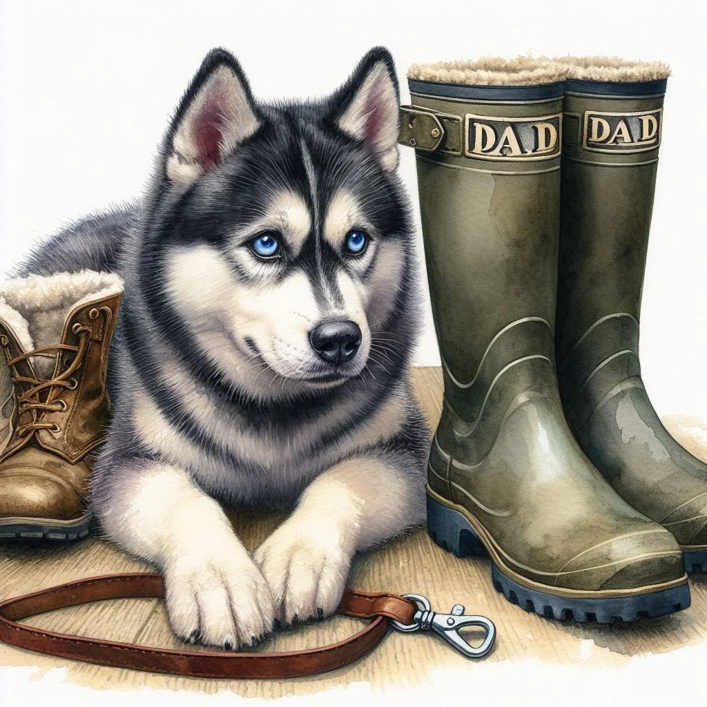 Siberian Husky Dad Card