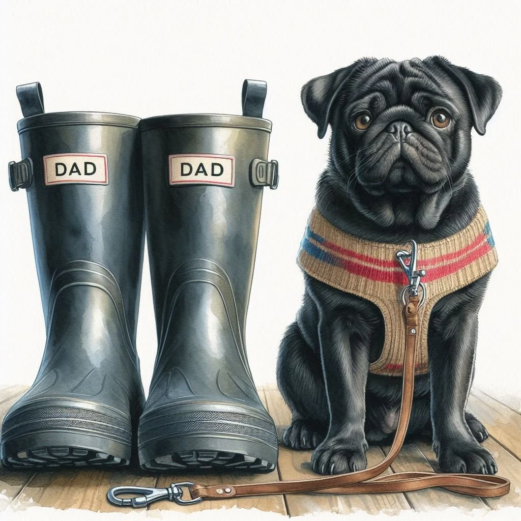 Black Pug Dad Card