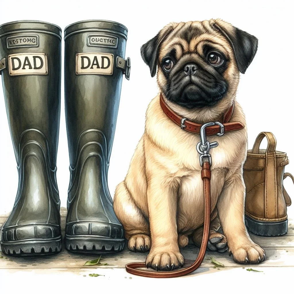 Tan Pug Dad Card