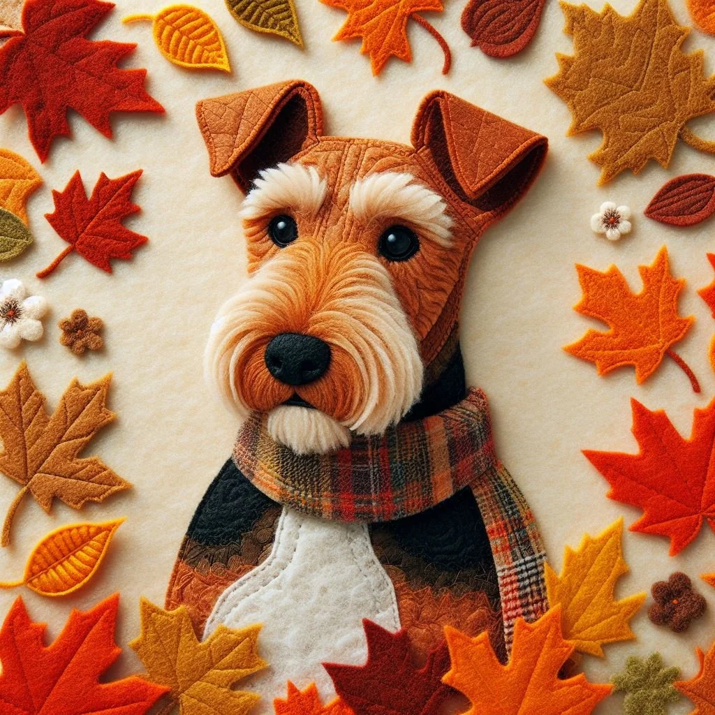 Airedale Terrier Autumn Greeting Card