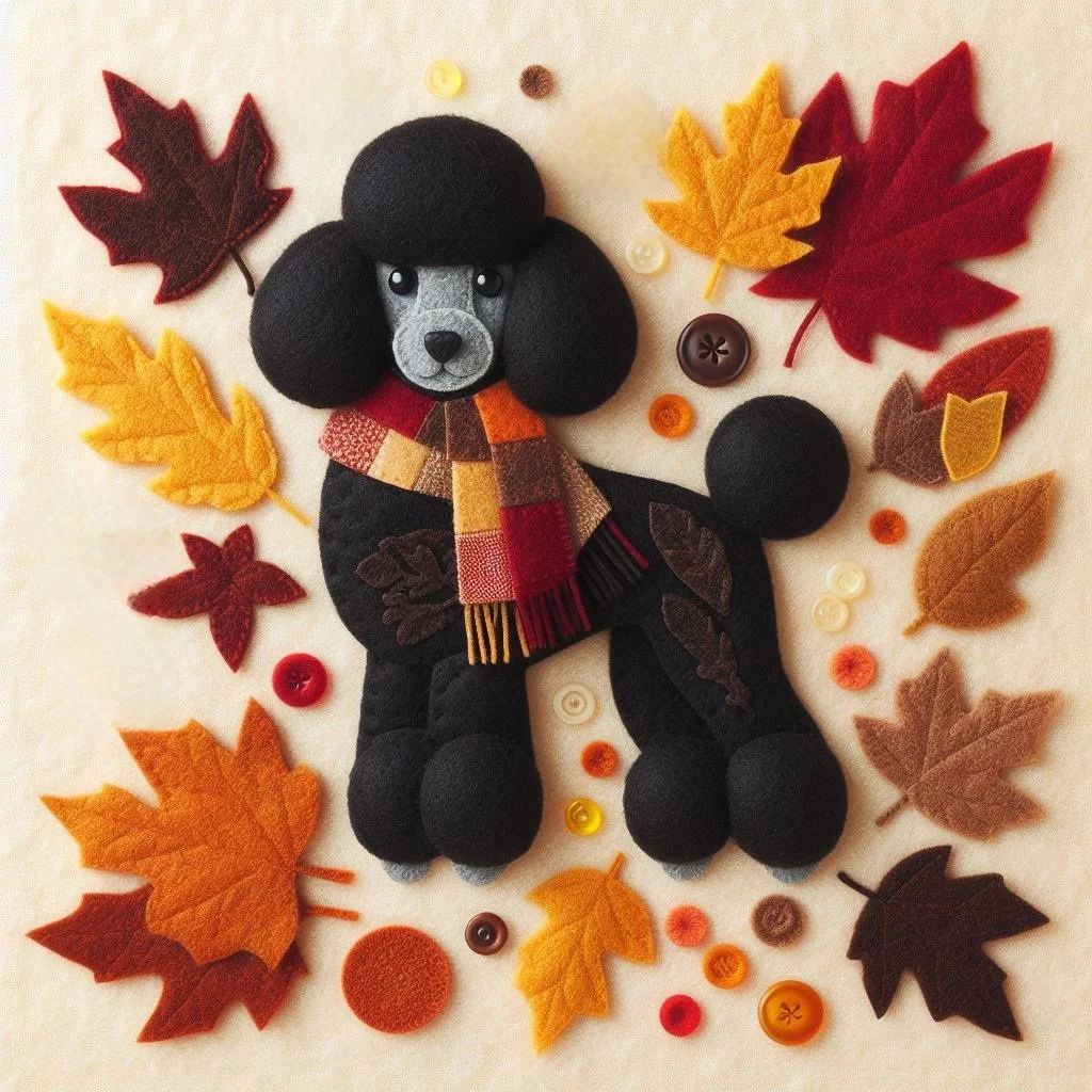 Black Poodle Blank Card