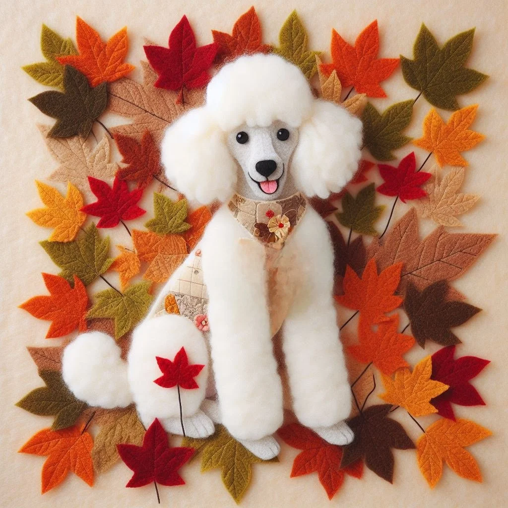 White Poodle Blank Card