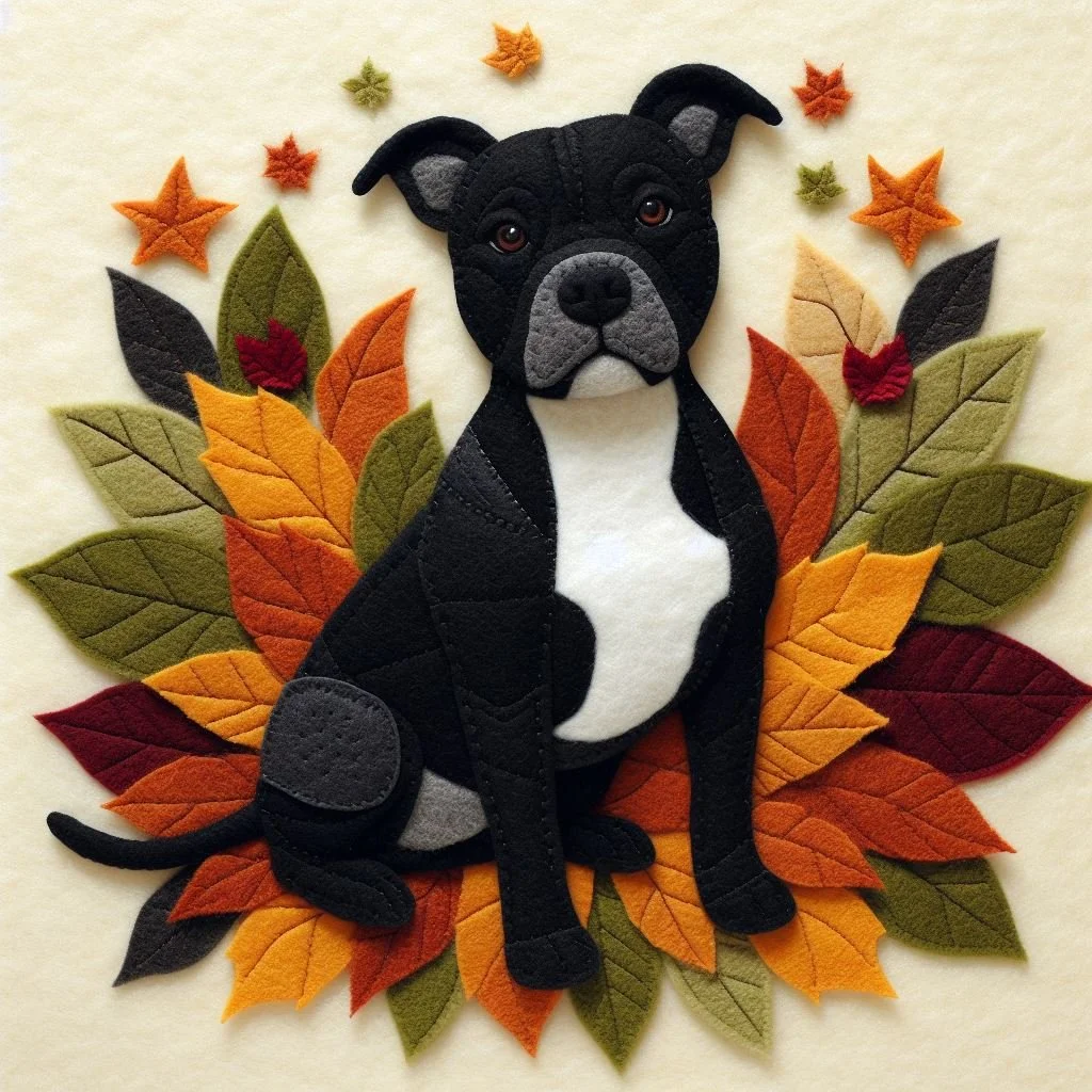 Black Staffie Blank Card