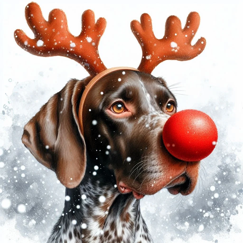 German Pointer Christmas Card