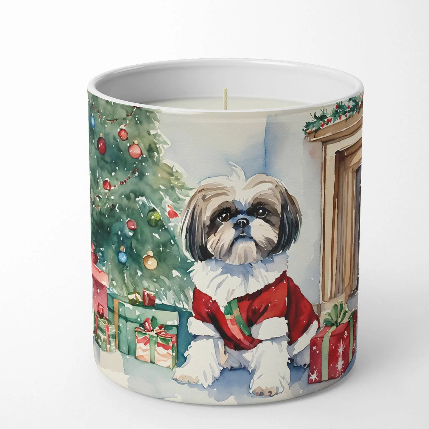 Shih Tzu Christmas Candle