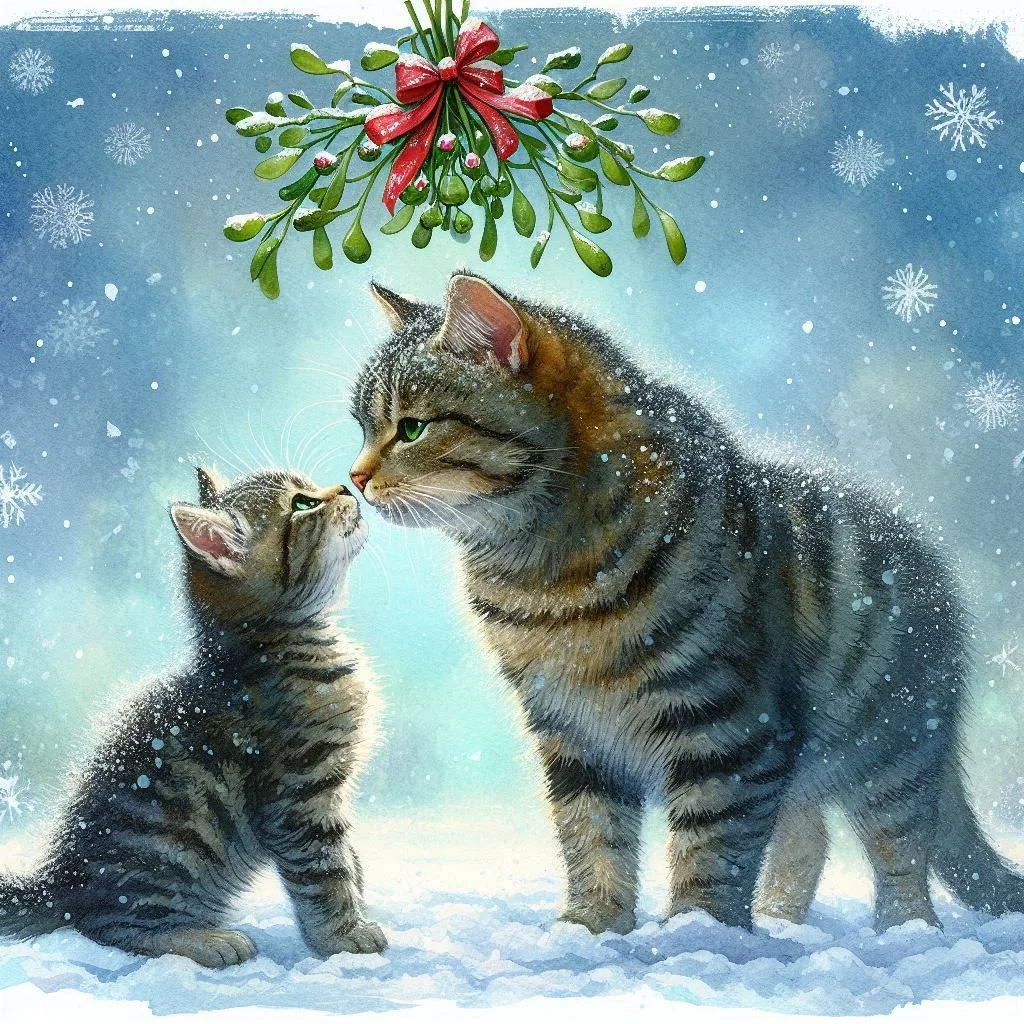 Tabby Cat Christmas Card