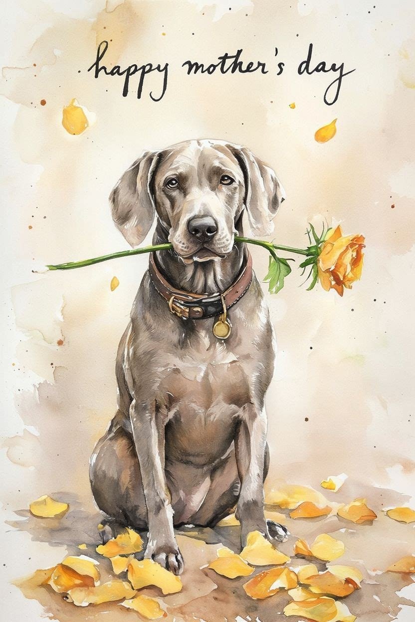 Weimaraner Mothering Sunday Card