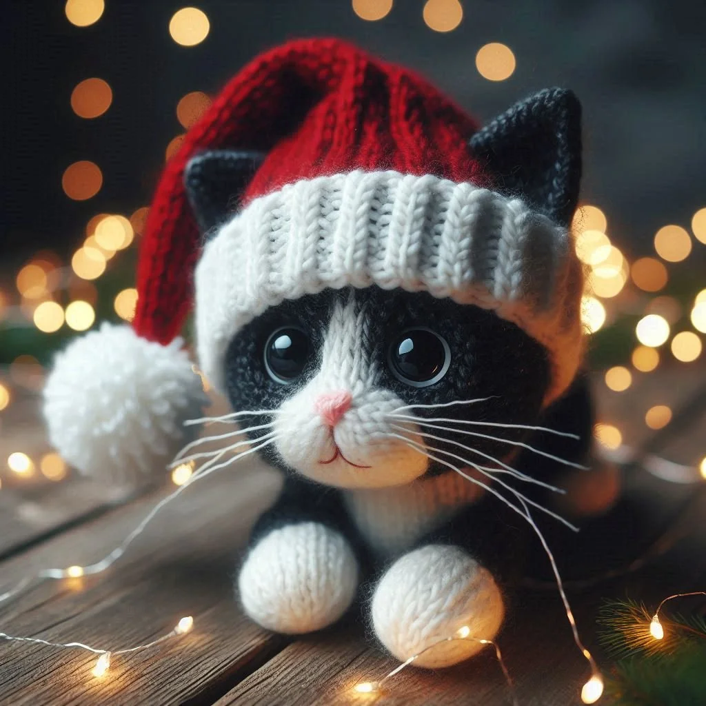 Black and White Cat Christmas Cards